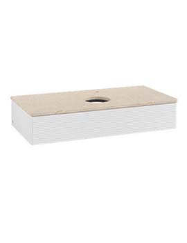 Antao Vanity unit 1000 x 190 x 500 mm incl Lighting with Grain Texture - Panel: Botticino Stone