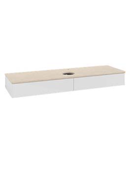 Antao Vanity unit 1600 x 190 x 500 mm incl Lighting with No Texture - Panel: Botticino Stone