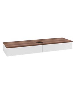 Antao Vanity unit 1600 x 190 x 500 mm incl Lighting with Grain Texture - Panel: Warm Walnut Wood