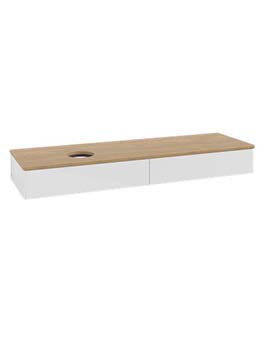 Antao Vanity unit 1600 x 190 x 500 mm incl Lighting with No Texture - Panel: Honey Oak Wood