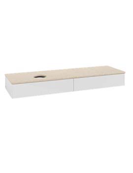 Antao Vanity unit 1600 x 190 x 500 mm incl Lighting with No Texture - Panel: Botticino Stone