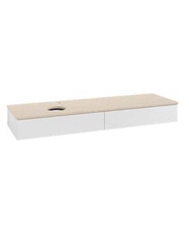 Antao Vanity unit 1600 x 190 x 500 mm incl Lighting with Grain Texture - Panel: Botticino Stone