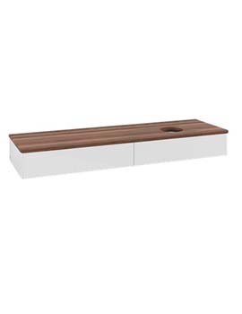 Antao Vanity unit 1600 x 190 x 500 mm incl Lighting with No Texture - Panel: Warm Walnut Wood