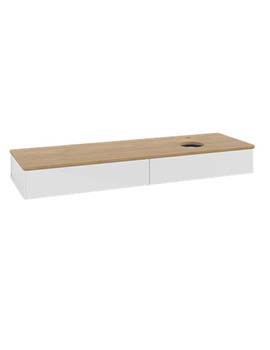 Antao Vanity unit 1600 x 190 x 500 mm incl Lighting with No Texture - Panel: Honey Oak Wood