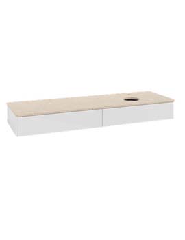 Antao Vanity unit 1600 x 190 x 500 mm incl Lighting with No Texture - Panel: Botticino Stone