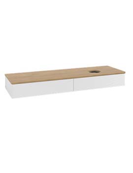 Antao Vanity unit 1600 x 190 x 500 mm incl Lighting with Grain Texture - Panel: Honey Oak Wood