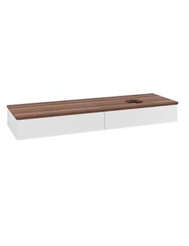 Antao Vanity unit 1600 x 190 x 500 mm incl Lighting with Grain Texture - Panel: Warm Walnut Wood