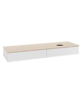 Antao Vanity unit 1600 x 190 x 500 mm incl Lighting with Grain Texture - Panel: Botticino Stone