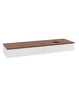 Antao Vanity unit 1600 x 190 x 500 mm incl Lighting with Grain Texture - Panel: Warm Walnut Wood