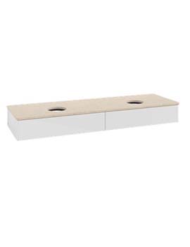 Antao Vanity unit 1600 x 190 x 500 mm incl Lighting with No Texture - Panel: Botticino Stone
