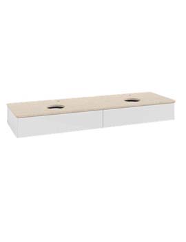 Antao Vanity unit 1600 x 190 x 500 mm incl Lighting with No Texture - Panel: Botticino Stone