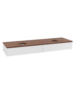 Antao Vanity unit 1600 x 190 x 500 mm incl Lighting with Grain Texture - Panel: Warm Walnut Wood