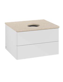 Antao Vanity unit 600 x 360 x 500 mm incl Lighting with No Texture - Panel: Botticino Stone