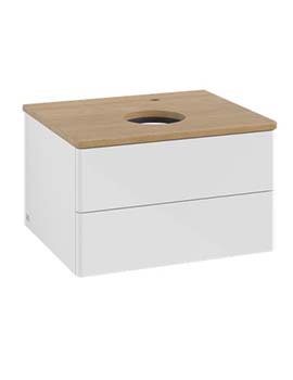 Antao Vanity unit 600 x 360 x 500 mm incl Lighting with No Texture - Panel: Honey Oak Wood