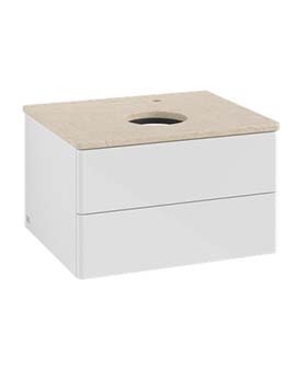 Antao Vanity unit 600 x 360 x 500 mm incl Lighting with No Texture - Panel: Botticino Stone