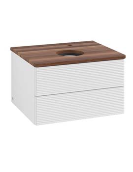 Antao Vanity unit 600 x 360 x 500 mm incl Lighting with Grain Texture - Panel: Warm Walnut Wood