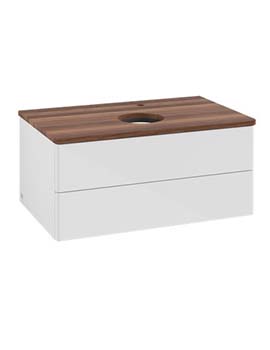 Antao Vanity unit 800 x 360 x 500 mm incl Lighting with No Texture - Panel: Warm Walnut Wood