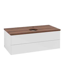 Antao Vanity unit 1000 x 360 x 500 mm incl Lighting with No Texture - Panel: Warm Walnut Wood