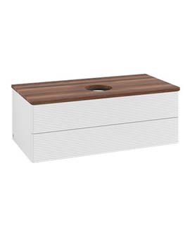 Antao Vanity unit 1000 x 360 x 500 mm incl Lighting with Grain Texture - Panel: Warm Walnut Wood