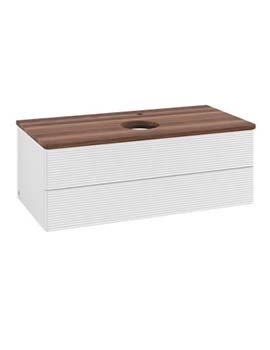 Antao Vanity unit 1000 x 360 x 500 mm incl Lighting with Grain Texture - Panel: Warm Walnut Wood