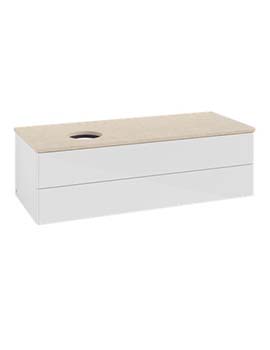 Antao Vanity unit 1200 x 360 x 500 mm incl Lighting with No Texture - Panel: Botticino Stone