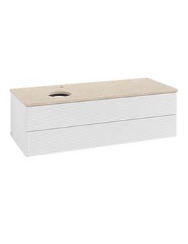 Antao Vanity unit 1200 x 360 x 500 mm incl Lighting with Grain Texture - Panel: Botticino Stone