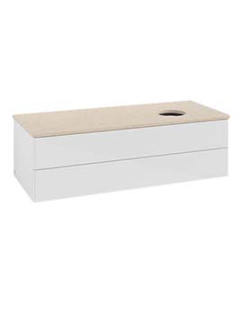 Antao Vanity unit 1200 x 360 x 500 mm incl Lighting with No Texture - Panel: Botticino Stone