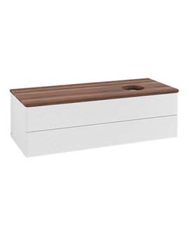 Antao Vanity unit 1200 x 360 x 500 mm incl Lighting with Grain Texture - Panel: Warm Walnut Wood