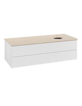 Antao Vanity unit 1200 x 360 x 500 mm incl Lighting with Grain Texture - Panel: Botticino Stone
