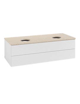 Antao Vanity unit 1200 x 360 x 500 mm incl Lighting with Grain Texture - Panel: Botticino Stone