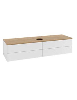 Antao Vanity unit 1600 x 360 x 500 mm incl Lighting with Grain Texture - Panel: Honey Oak Wood