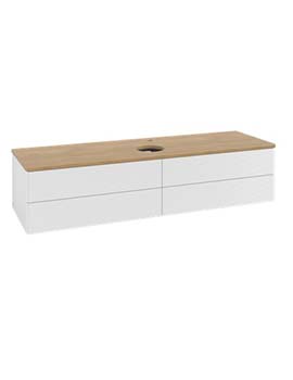 Antao Vanity unit 1600 x 360 x 500 mm incl Lighting with Grain Texture - Panel: Honey Oak Wood