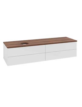 Antao Vanity unit 1600 x 360 x 500 mm incl Lighting with No Texture - Panel: Warm Walnut Wood