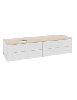 Antao Vanity unit 1600 x 360 x 500 mm incl Lighting with No Texture - Panel: Botticino Stone