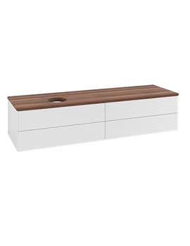 Antao Vanity unit 1600 x 360 x 500 mm incl Lighting with Grain Texture - Panel: Warm Walnut Wood