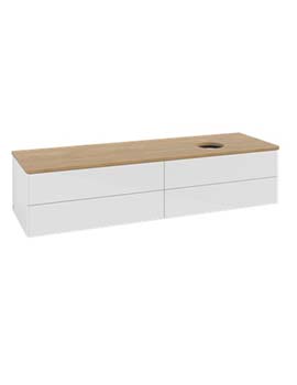 Antao Vanity unit 1600 x 360 x 500 mm incl Lighting with No Texture - Panel: Honey Oak Wood
