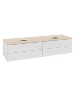 Antao Vanity unit 1600 x 360 x 500 mm incl Lighting with No Texture - Panel: Botticino Stone