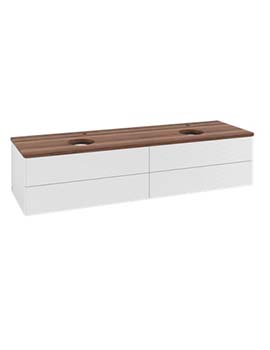 Antao Vanity unit 1600 x 360 x 500 mm incl Lighting with Grain Texture - Panel: Warm Walnut Wood