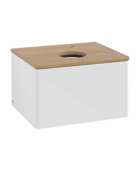Antao Vanity unit 600 x 360 x 500 mm incl Lighting with No Texture - Panel: Honey Oak Wood