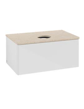Antao Vanity unit 800 x 360 x 500 mm incl Lighting with No Texture - Panel: Botticino Stone