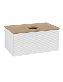 Antao Vanity unit 800 x 360 x 500 mm incl Lighting with Grain Texture - Panel: Honey Oak Wood