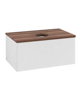 Antao Vanity unit 800 x 360 x 500 mm incl Lighting with Grain Texture - Panel: Warm Walnut Wood