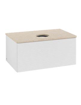 Antao Vanity unit 800 x 360 x 500 mm incl Lighting with Grain Texture - Panel: Botticino Stone