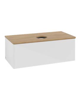 Antao Vanity unit 1000 x 360 x 500 mm incl Lighting with No Texture - Panel: Honey Oak Wood