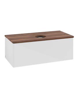 Antao Vanity unit 1000 x 360 x 500 mm incl Lighting with No Texture - Panel: Warm Walnut Wood