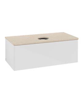 Antao Vanity unit 1000 x 360 x 500 mm incl Lighting with No Texture - Panel: Botticino Stone