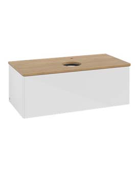 Antao Vanity unit 1000 x 360 x 500 mm incl Lighting with No Texture - Panel: Honey Oak Wood