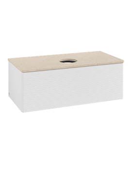 Antao Vanity unit 1000 x 360 x 500 mm incl Lighting with Grain Texture - Panel: Botticino Stone