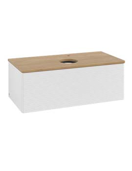 Antao Vanity unit 1000 x 360 x 500 mm incl Lighting with Grain Texture - Panel: Honey Oak Wood