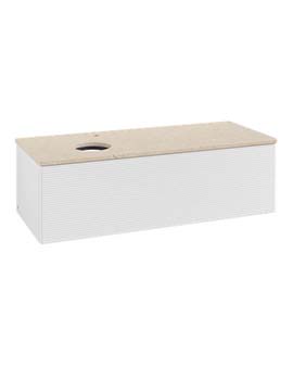Antao Vanity unit 1200 x 360 x 500 mm incl Lighting with Grain Texture - Panel: Botticino Stone